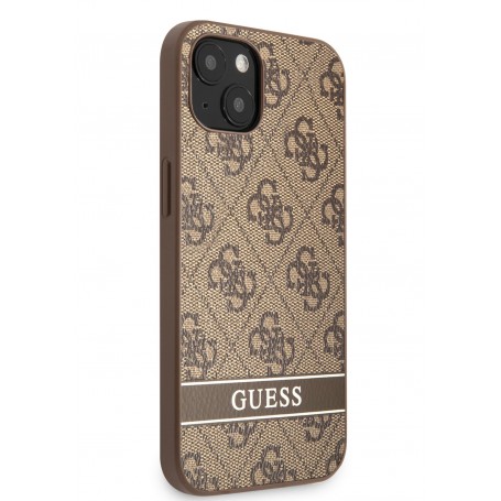 Funda Guess para Apple iPhone 13 Marrón con logo y franja Marrón