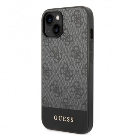 Funda Guess para Apple iPhone 14 Plus Gris con logo y franja Gris