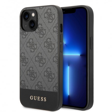 Funda Guess para Apple iPhone 14 Plus Gris con logo y franja Gris
