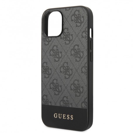 Funda Guess para Apple iPhone 14 Plus Gris con logo y franja Gris