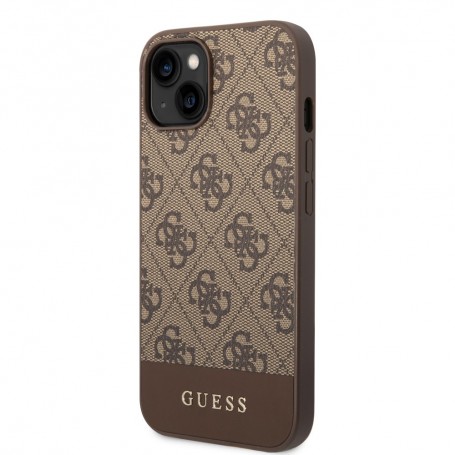 Funda Guess para Apple iPhone 14 Plus Marrón con logo y franja Marrón