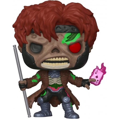 Figura Funko Pop! Marvel Zombies Zombie Gambit Modelo 793 | 52262 Edición Especial Brilla en la Oscuridad