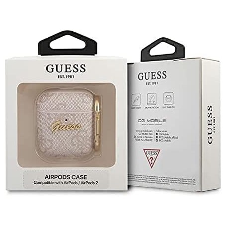 Funda Guess Silicona para Apple Airpods Rosa Estampado Modelo GUA24GSMP