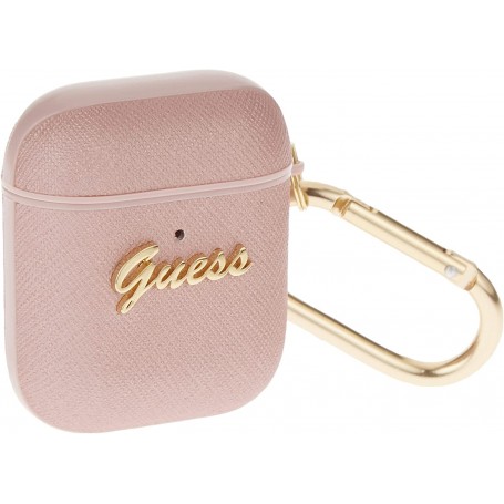 Funda Guess Silicona para Apple Airpods Rosa Saffiano Modelo GUA2SASMP