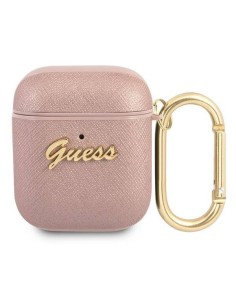 Funda Guess Silicona para Apple Airpods Rosa Saffiano...