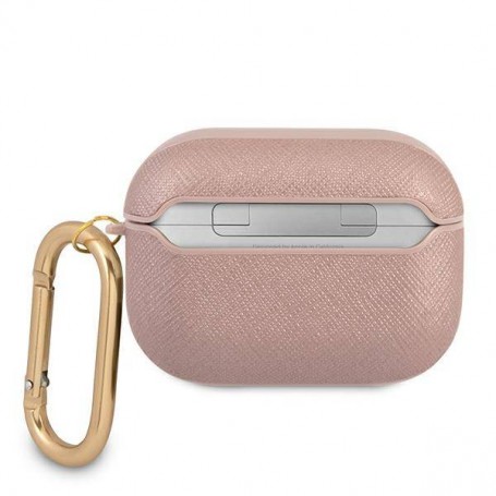 Funda Guess Silicona para Apple Airpods Pro Saffiano Rosa Modelo GUAPSASMP