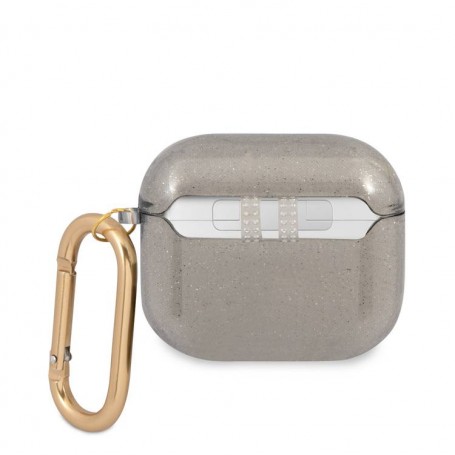 Funda Guess Silicona para Apple Airpods 3 Negro Glitter Modelo GUA3UCG4GK