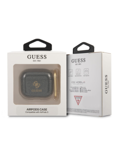 Funda Guess Silicona para Apple Airpods 3 Negro Glitter...