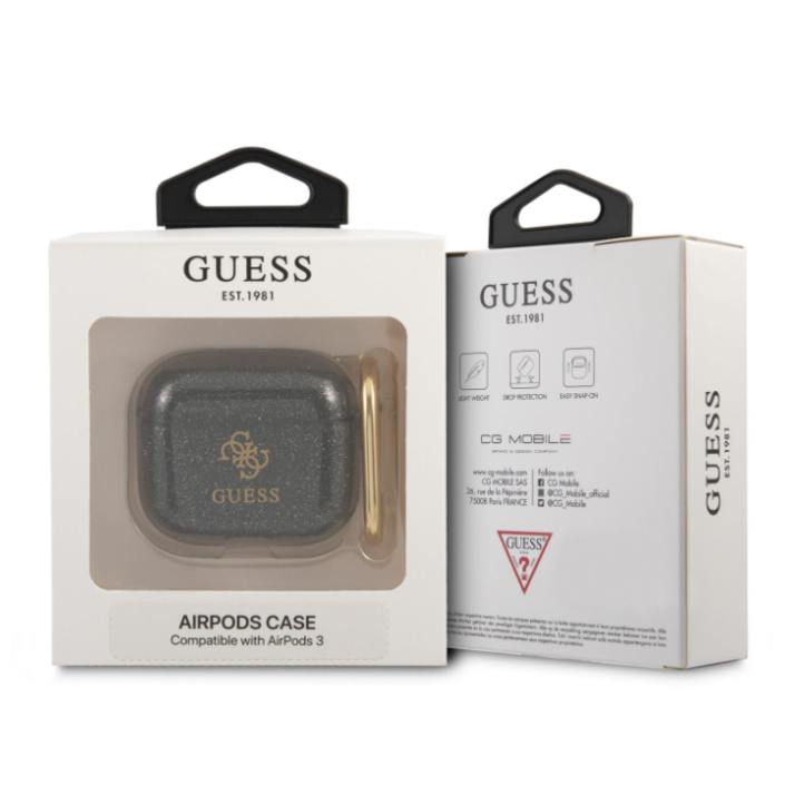 Funda Guess Silicona para Apple Airpods 3 Negro...