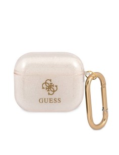 Funda Guess Silicona para Apple Airpods 3 Blanca Glitter...