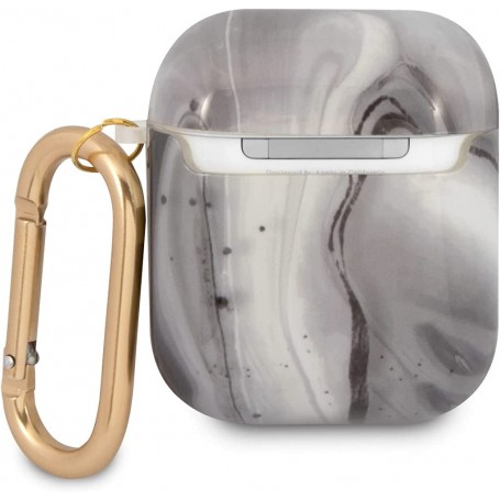 Funda Guess Silicona para Apple Airpods Negro Marmolado Modelo GUA2UNMK