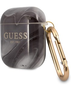 Funda Guess Silicona para Apple Airpods Negro Marmolado...
