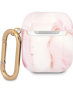 Funda Guess Silicona para Apple Airpods Rosa Marmolado... 2