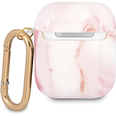 Funda Guess Silicona para Apple Airpods Rosa Marmolado Modelo GUA2UNMP
