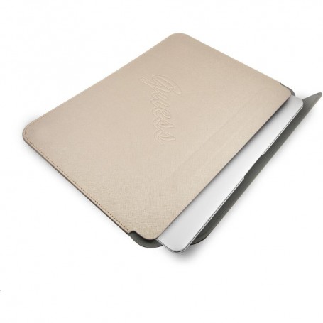 Funda Guess para portátil y tablet de 13" diseño Saffiano color Dorado GUCS13PUSASLG