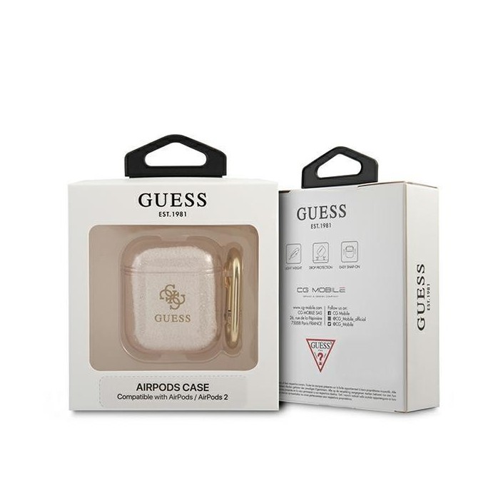 Funda Guess Silicona para Apple Airpods Dorada...