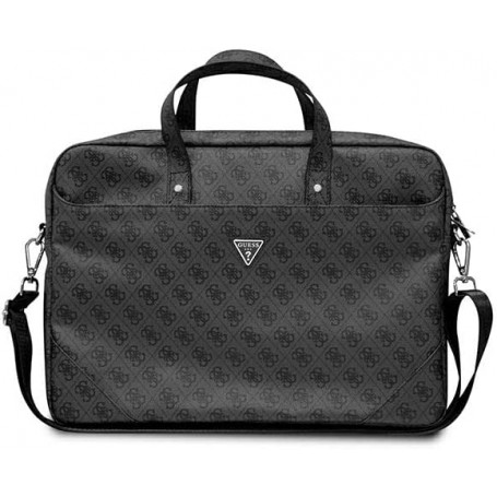 Maletín Guess para portátil y tablet de 15" con logotipo triángulo estampado Negro Modelo GUCB15P4TK