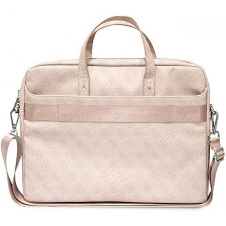 Maletín Guess para portátil y tablet de 15" con logotipo triángulo estampado Rosa Modelo GUCB15P4TP