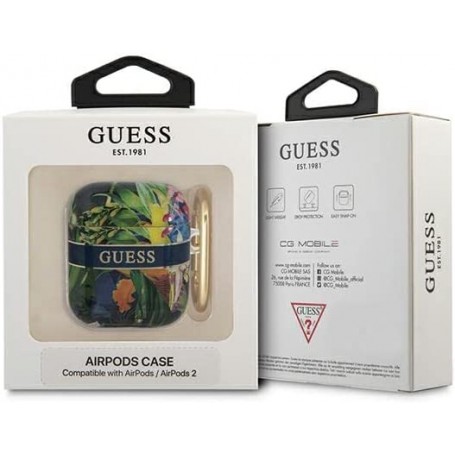 Funda Guess Silicona para Apple Airpods Azul Tropical Modelo GUA2HHFLB
