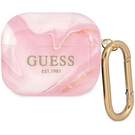 Funda Guess Silicona para Apple Airpods 3 Rosa Marmolado Modelo GUA3UNMP