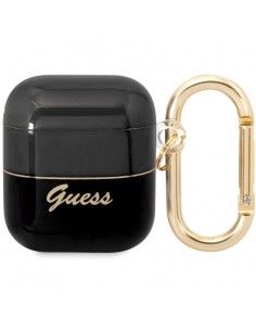 Funda Guess Silicona para Apple Airpods Negro Dorado...