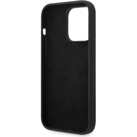Funda Guess de Silicona para Apple iPhone 14 Pro Color Negro con logo dorado