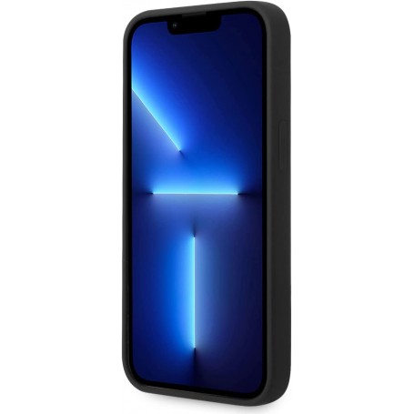 Funda Guess de Silicona para Apple iPhone 14 Color Negro con logo dorado