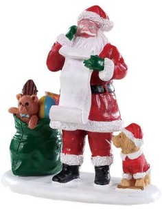 Figura Lemax Santa Claus con Mascota y Regalos Modelo 92760