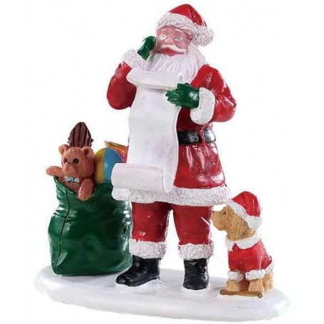Figura Lemax Santa Claus con Mascota y Regalos Modelo 92760