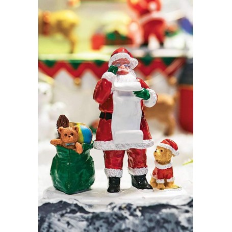 Figura Lemax Santa Claus con Mascota y Regalos Modelo 92760
