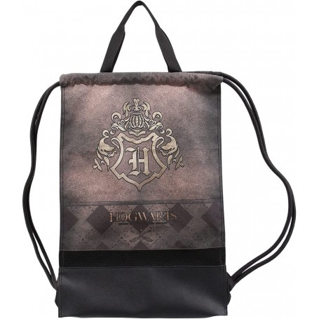 Bolso Harry Potter tipo saco con cordón Logo Hogwarts Modelo 02383