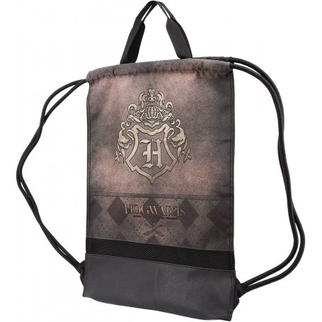 Bolso Harry Potter tipo saco con cordón Logo Hogwarts Modelo 02383