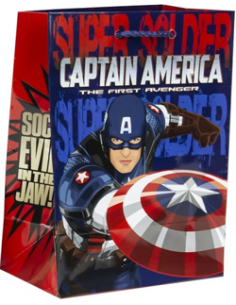 Bolsa de Regalo en Papel Modelo Capitán América de Marvel