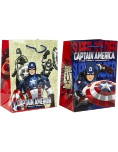Bolsa de Regalo en Papel Modelo Capitán América de Marvel 2