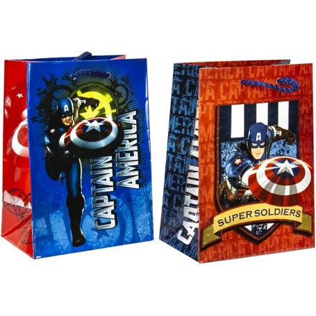 Bolsa de Regalo en Papel Modelo Capitán América de Marvel