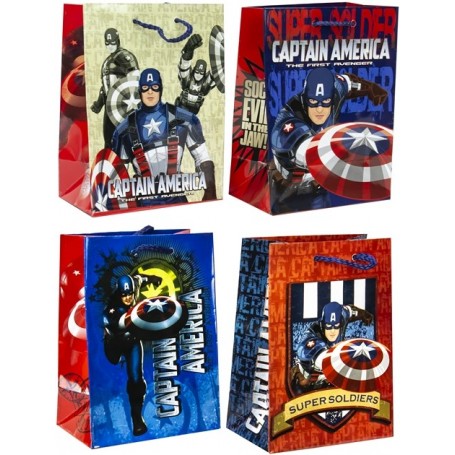 Bolsa de Regalo en Papel Modelo Capitán América de Marvel