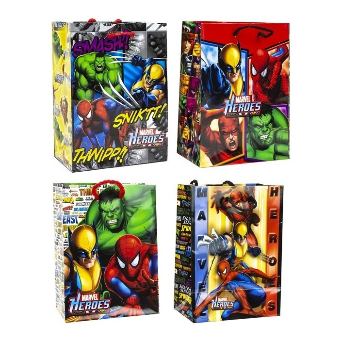 Bolsa de Regalo en Papel Modelo Héroes de Marvel