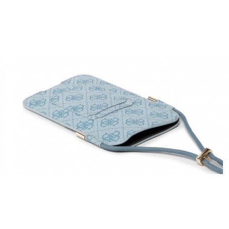 Funda Bolso Cartera de Piel Sintética Guess para Teléfono Modelo 4G Azul GUPHL4GDBL