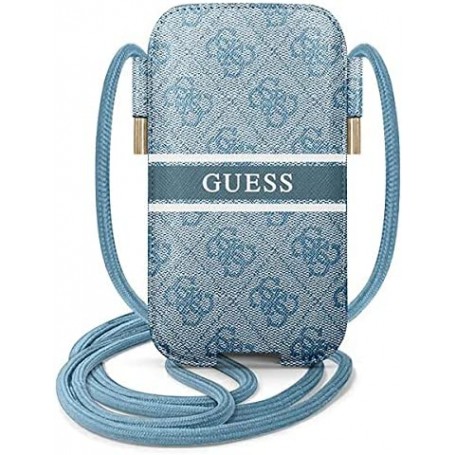 Funda Bolso Cartera de Piel Sintética Guess para Teléfono Modelo 4G Azul GUPHL4GDBL