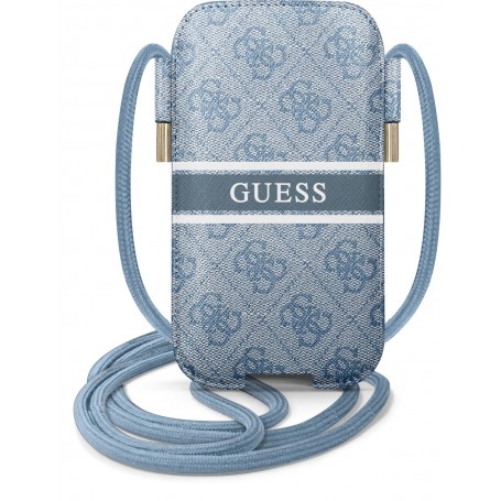 Funda Bolso Cartera de Piel Sintética Guess para Teléfono Modelo 4G Azul GUPHM4GDBL (Mediana)