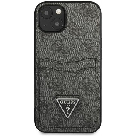 Funda Rígida Guess para Apple iPhone 13 Modelo Saffiano 4G Negro con logo Triángulo GUHCP13MP4TPK