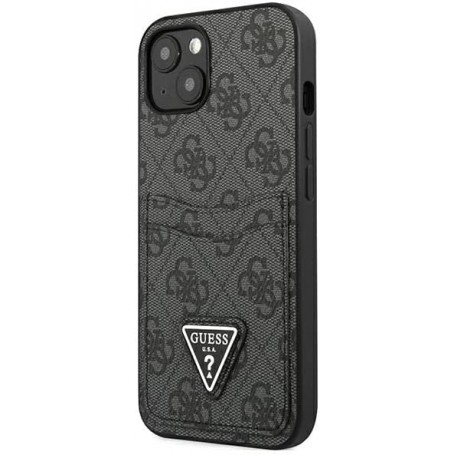 Funda Rígida Guess para Apple iPhone 13 Modelo Saffiano 4G Negro con logo Triángulo GUHCP13MP4TPK