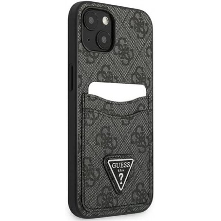 Funda Rígida Guess para Apple iPhone 13 Modelo Saffiano 4G Negro con logo Triángulo GUHCP13MP4TPK