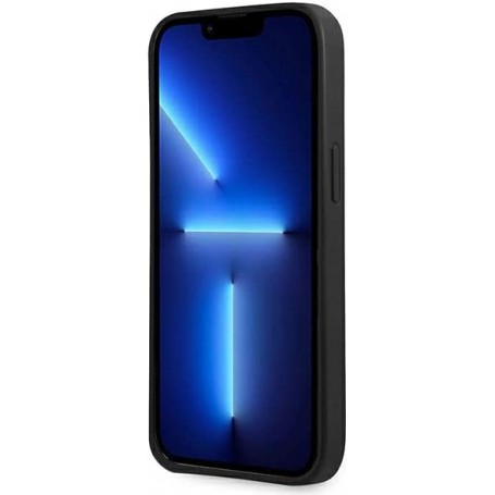Funda Rígida Guess para Apple iPhone 13 Modelo Saffiano 4G Negro con logo Triángulo GUHCP13MP4TPK