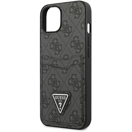 Funda Rígida Guess para Apple iPhone 13 Modelo Saffiano 4G Negro con logo Triángulo GUHCP13MP4TPK