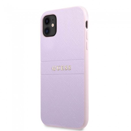 Funda Rígida Guess para Apple iPhone 11 Modelo Saffiano Color Morado GUHCN61PSASBPU