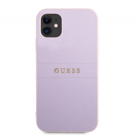 Funda Rígida Guess para Apple iPhone 11 Modelo Saffiano Color Morado GUHCN61PSASBPU