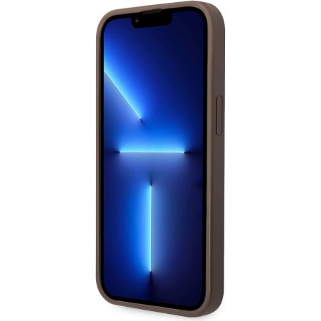 Funda Rígida Guess para Apple iPhone 14 Plus Color Marrón Modelo 4G Dorado GUHCP14M4GMGBR