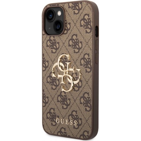 Funda Rígida Guess para Apple iPhone 14 Plus Color Marrón Modelo 4G Dorado GUHCP14M4GMGBR