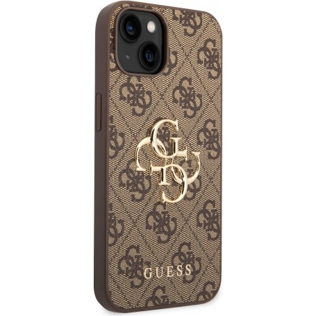 Funda Rígida Guess para Apple iPhone 14 Plus Color Marrón Modelo 4G Dorado GUHCP14M4GMGBR